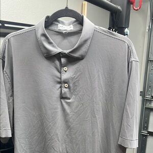 Peter Millar- Gray Performance Polo Shirt with Moisture-Wicking Fabric